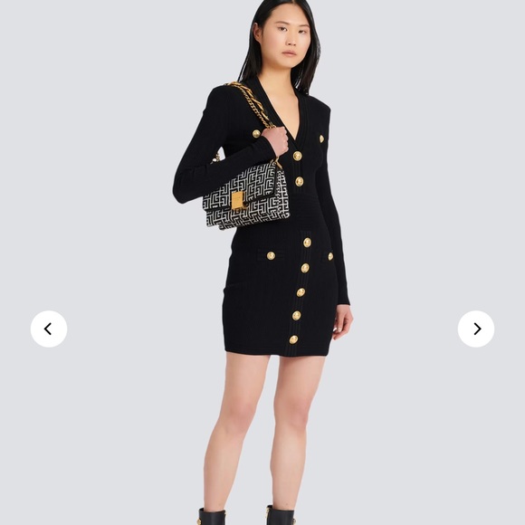 Dresses & Skirts - BALMAIN SHORT KNITTED DRESS WITH GOLD
BUTTONS